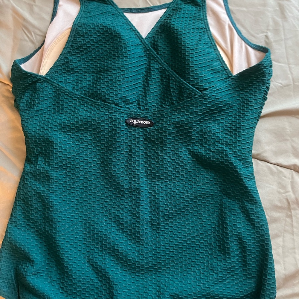 Teal Textured One-Piece Swimsuit - Women - Picture 2 of 2